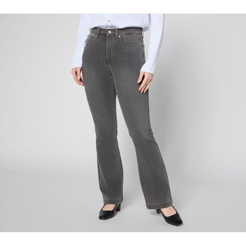 NYDJ Women's Petite Pants 2P Sure High-Rise Barbara Bootcut Jeans- Gray A704673